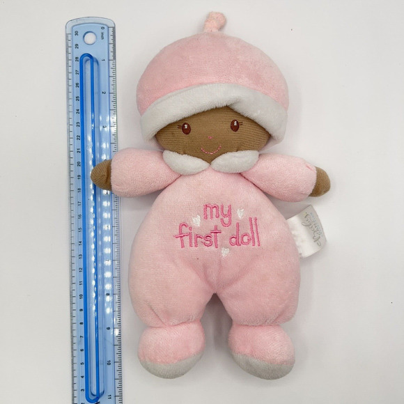 Baby Ganz Collection Plush Pink Stuffed Toy My First Baby Doll Rattle Brown Skin - Picture 7 of 7